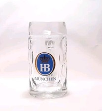 HB Hofbrauhaus Munchen Dimpled Glass Beer Stein/Mug 0.5 Liter New  picture