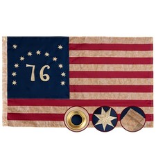 Vintage 1776 Bennington Betsy Ross Embroidered 3x5 American Vintage US Flag picture