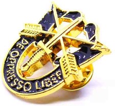 US Special Forces GOLD PLATED De OPPRESSO Military Veteran Hat Badge Lapel Pin picture