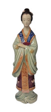 Vintage Japanese Figurine Porcelain Sculpture of a Geisha Girl Lady Kimono 12.5