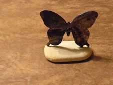 Lazart Petrolglyph Metal Butterfly Painted Statue Sandstone  picture