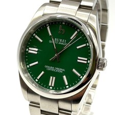 BUREI Men's Wristwatch Green Dial Good Condition Working With Extra Links picture