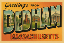 a364 Dedham, Massachusetts Vintage Travel Postcard Refrigerator Magnet picture