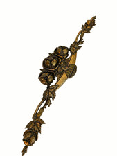 Vintage Art Nouveau Cast Bronze Brass Furniture Appliqué 15” picture