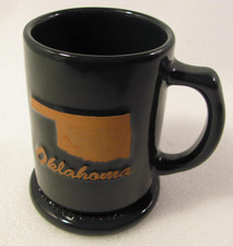 Frankoma Evergreen Oklahoma Coffee Mug Green Pottery with Coaster Lid Vtg Cup picture