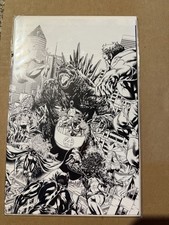 Godzilla Destroys The Marvel Universe #1 Virgin Variant Black & White picture