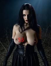 Beautiful Topless Great Gothic Woman Breasts Semi-Nude Photo N1222222 picture