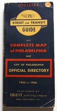 Official Street Transit Guide Complete Map Philadelphia Directory 1955-56 Map picture