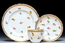 Minton 1891-1912 Gold Flower Cabinet Trio Pottery Collectible picture