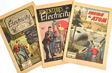 1949-55 GENERAL ELECTRIC COMIC BOOKS vintage lot of three THE ATOM & ELECTRICITY picture