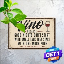 Rustic Wine Theme Kitchen Tin Sign Vintage Bistro Dining Room Metal Plaque 8x12 picture