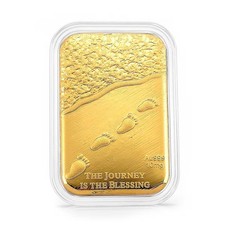 24K Yellow Gold The Journey is the Blessing Emboss Sheet 31x45.5mm 10mg picture