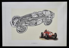1954 Ferrari 553 Formula 1 D'Alessio Ltd Ed Art Print Cutaway Technical Drawing picture