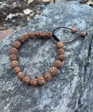 Rudraksha Seed Wrist Mala Bracelet, Adjustable Handmade at Pashupatinath Nepal picture