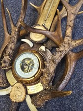 Large Black Forest Weather Station with deer antlers from the year 1929 picture