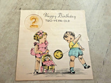 Vintage Happy Birthday Two Year Old Card picture