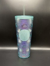 Starbucks 2022 Spring Iridescent Holographic Wave 24oz Cold Cup Tumbler NWT. picture