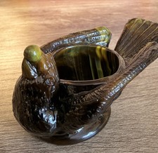 Degenhart Vintage Bird With Berry Open Salt Cellar  (Black)Yellow/Gray slag picture