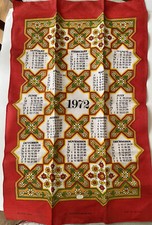 RARE Unusual Calendar 1972 Vintage Kitchen Towel Ireland Linen NWT picture