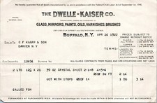 1922 Billhead - Dwelle-Kaiser Co, Buffalo, NY - Glass, Mirrors, Paints, Oils picture
