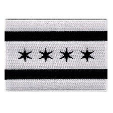 CHICAGO CITY FLAG embroidered iron-on BLACK PATCH EMBLEM ILLINOIS COOK COUNTY picture