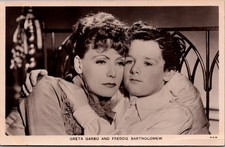 Greta Garbo Freddie Bartholomew Real Photo Postcard MGM Film Partners 1930s picture