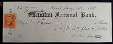 SIGNED CHECK-LA FAYETTE SABINE FOSTER 1865 - 1867 Vice President Lincoln Death picture