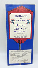 Vintage Highways of History Bucks County Pennsylvania Map Historical Brochure picture