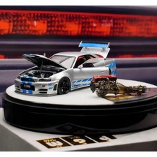 PGM 1:64 Nissan GTR R34 Paul Walker Fast Furious Deluxe w/Engine picture