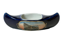 GALVESTON Era Wall TX TEXAS ANTIQUE Souvenir China COBALT TRINKET BOAT picture