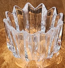 VTG Orrefors Crystal Fleur Bowl Signed Scalloped Candy Dish Votive 4.75