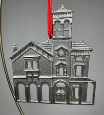 Vintage Kirk Stieff Pewter Victorian House Christmas Ornament Decoration picture