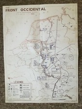 SALE : 1940 WW2 FRENCH INTEL MAP ON GERMAN ORDER OF BATTLE 2 WEEKS BEFORE ATTACK picture