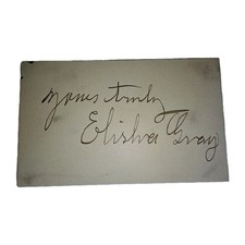 Elisha Gray Autograph – Inventor & Telephone Pioneer – Signed Card picture