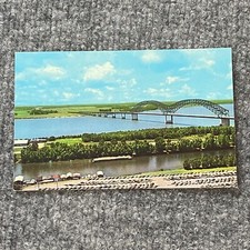 Vintage Hernando De Soto bridge Memphis TN Postcard Unposted Mississippi River picture