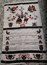 1979 Tea Towel Calendar/ dish cloth calendar, vintage picture