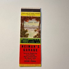 Neiman's Garage Gen Repairing Dover Penna Vintage Matchbook Cover 5MB126-3-5 picture