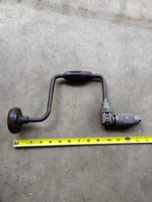 Vintage Stanley No. 965 10 in. Ratcheting Auger Bit Brace Drill Hand Tool USA picture