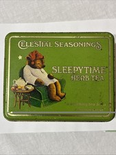 Vintage 1982 Celestial Seasonings sleepytime Herb Tea Tin Empty picture
