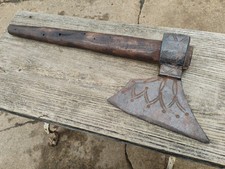 Early Antique 17-1800s Forged European Scandinavian Hewing Axe Goose Wing picture