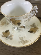 Vintage Wako China Occupied Japan Tea cup and Saucer Handpainted Gold Leaf Art picture