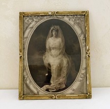 Antique Edwardian Sepia Wedding Portrait Sophia P. Owsley Morton Glencoe, IL picture