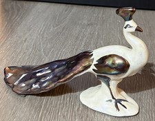 Vintage Ceramic Peacock Figurine ~ Lusterware Hollywood Regency MCM picture