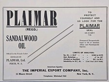Plaimar Ltd Sandalwood Oil Perth Western Australia Vintage Print Ad 1931 picture