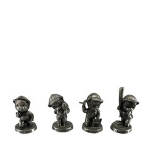 Vintage Avon Benjamin J. Bearington Fine Pewter Figurine Set 4 with Boxes & Bags picture