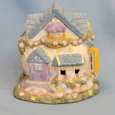 Vintage Flower Shop Cottage Miniature House Pastel Village Decor picture