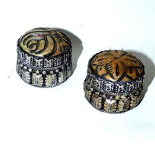 Pair Vintage Indian Alpaca Pill Boxes Soapstone Boho-Chic picture