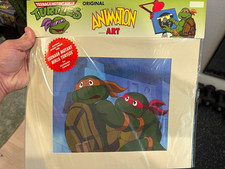 TMNT Original Production Animation Cel Raphael Michelangelo MWS COA - OPENED 1:1 picture