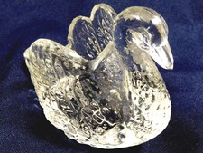 VTG CLEAR GLASS INDIVIDUAL SWAN OPEN SALT BOWL CELLAR DISH picture