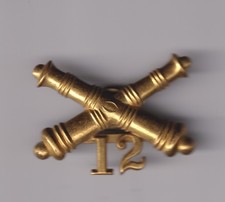 1986-1901 Field Artillery hat badge brass 12th Battery US Army screwback picture